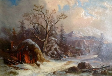 Frieda Gropp (1869) - Köhlerhütte im Winterwald